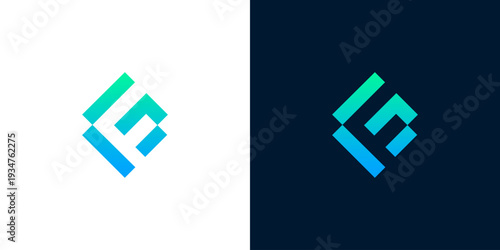 Modern abstract geometric logo design, gradient colors, futuristic and innovative business symbol