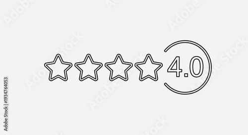 Four star rating symbol 40 review.