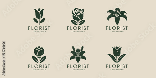 Luxury florist logo pack for premium floral branding projects
