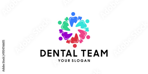 dental family logo design illustration