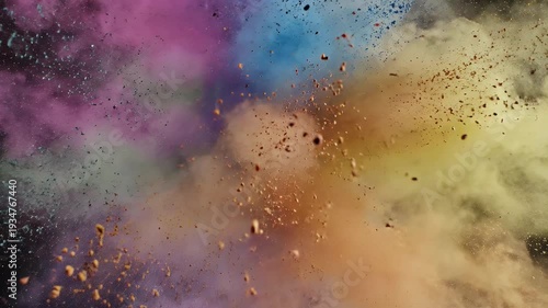 Wallpaper Mural A vibrant explosion of colorful powder against a dark background Torontodigital.ca