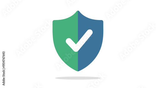 A shield with a checkmark representing digital security and data protection.