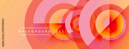 Abstract circles overlap, creating warm orange, pink hues. Modern design element for backgrounds, presentations. Simple, clean aesthetic.
