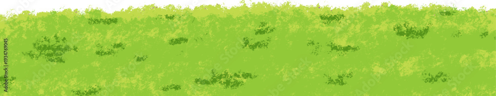 Fototapeta premium Simple flat green grass field ground border illustration