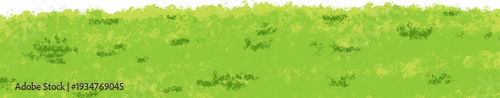Simple flat green grass field ground border illustration