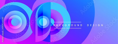 Abstract vibrant layers create dynamic visual effect. Blue, purple hues blend smoothly, forming modern backdrop.