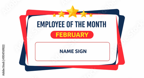 Employee of the Month Award Certificate for February with Space for Name Signature