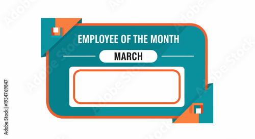 Employee of the Month March Award Certificate Illustration