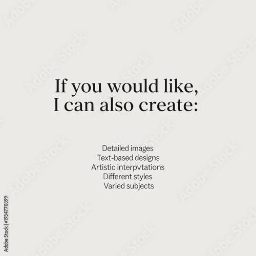 Creative Design Services Offered: Detailed Images, Text Designs, Artistic Interpretations, Varied Styles