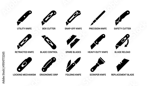 Collection of various utility and precision cutting tools