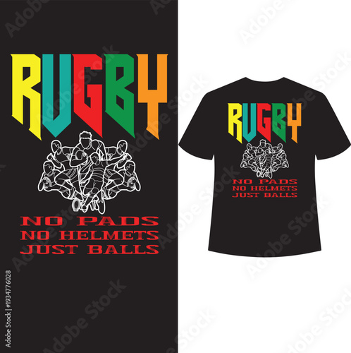 rugby no pads no helmets just balls t shirt design