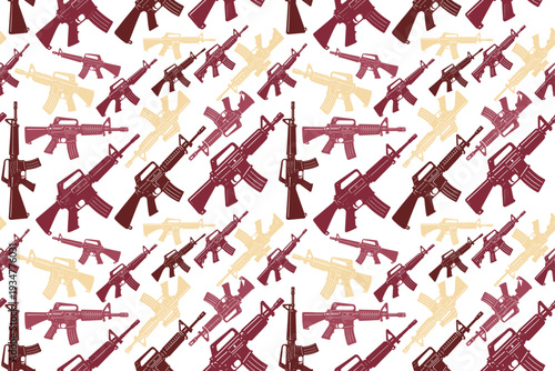 Assault rifle design seamless pattern design