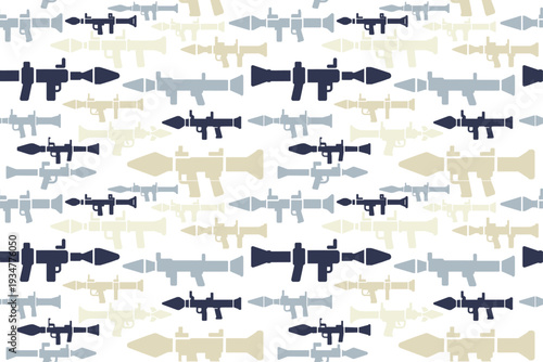 Rocket launcher silhouette seamless pattern design