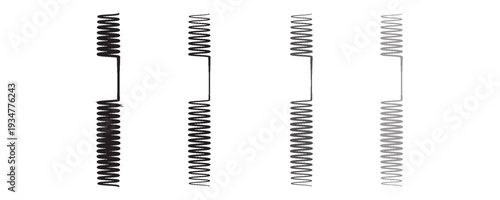 Flexible spring icon vector outline set illustration sign