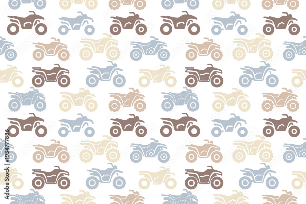 Fototapeta premium ATV quad bike seamless pattern design
