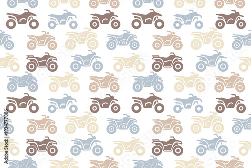 ATV quad bike seamless pattern design