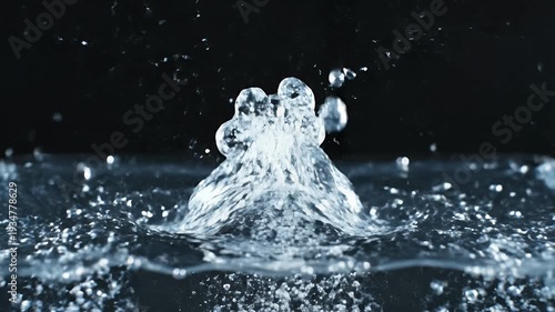 Wallpaper Mural Water droplets falling and splashing into a dark liquid, creating ripples Torontodigital.ca