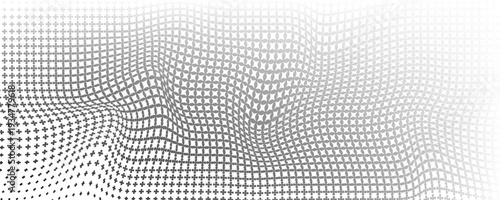 Grunge halftone gradient background. Faded grit noise texture.