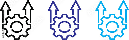Gear icon with arrows seo optimization concept