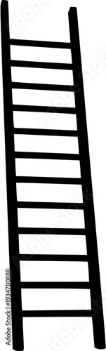 Simple black and white illustration of a ladder