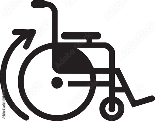 Wheelchair Symbol with Circular Arrow Icon Accessibility Concept