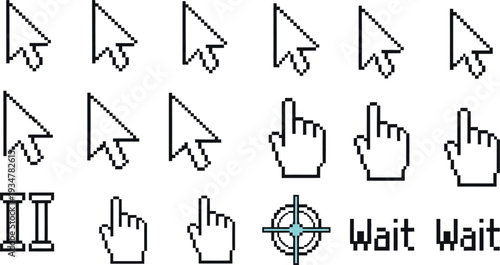 Computer mouse cursors and hand pointers