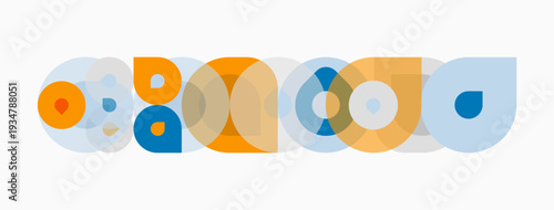 Abstract graphic depicts connected people. Circles represent individuals, suggesting teamwork, unity, collaboration. Simple design, bright colors.