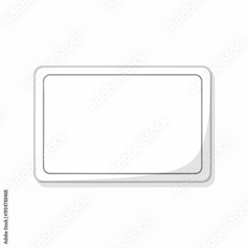 Rounded rectangular frame with soft shadow white fill and gray border ideal for design overlays and creative content integration