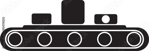 Tank icon with tracks and turret isolated on transparent background for graphic design use