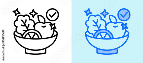 Clean Eating lineblue icon