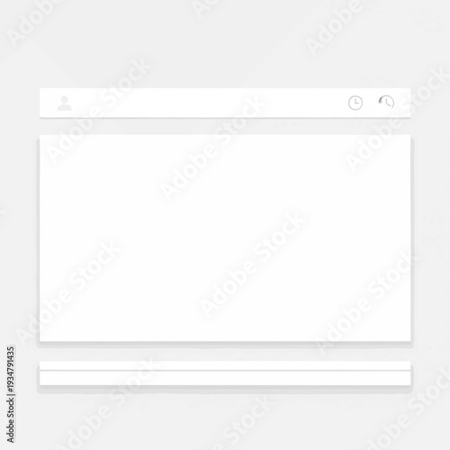 Simple website interface template design in minimalist style featuring user profile icon time clock and clean layout for web designers and developers