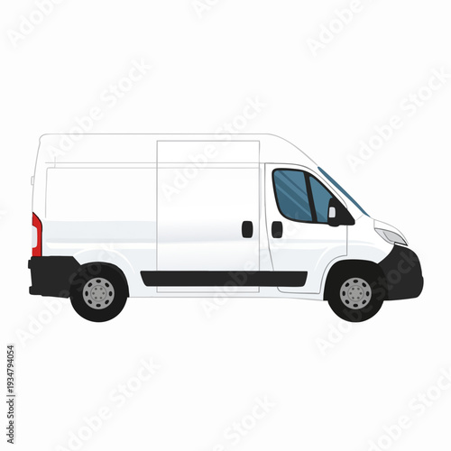 White delivery van vector illustration isolated vehicle design for transport and logistics commercial automobile graphic resource