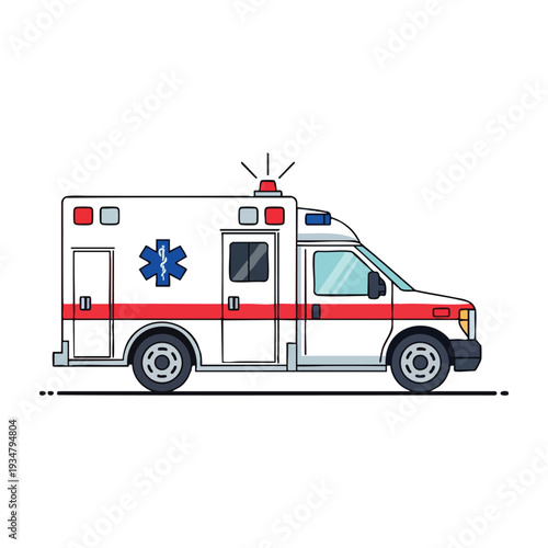 Emergency Medical Vehicle Driving on the Road Ready to Assist