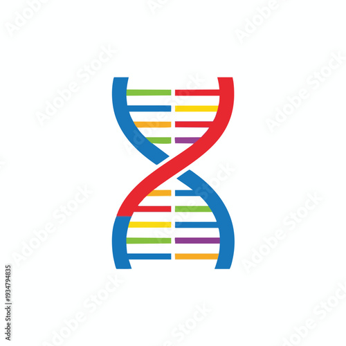 Colorful DNA Double Helix Illustration for Scientific and Educational Use