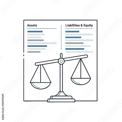 Business Balance Scale Depicting Financial Assets and Liabilities for Corporate Reporting