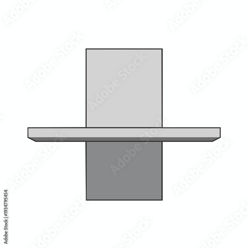 Minimalist Grey Cross with Circular Shelf for Modern Interior Decor