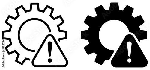 gear process disruption vector icon