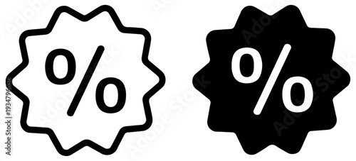 outline filled sale badge vector icon