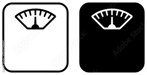 weight scale vector icon set