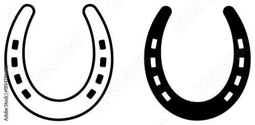 horseshoe vector icon outline filled
