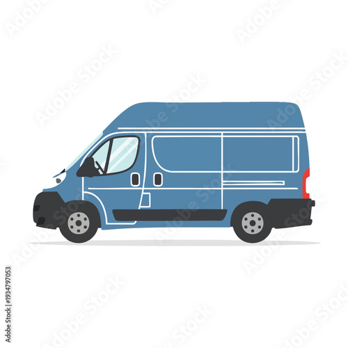 Blue Van Illustration for Transportation Services