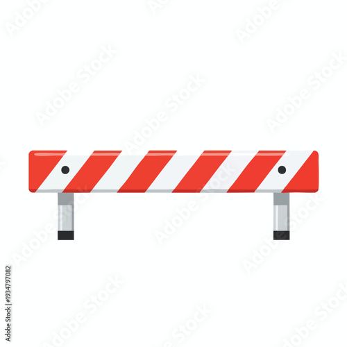 Red and White Striped Barrier