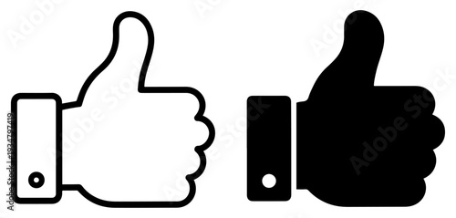 thumb up outline filled icon