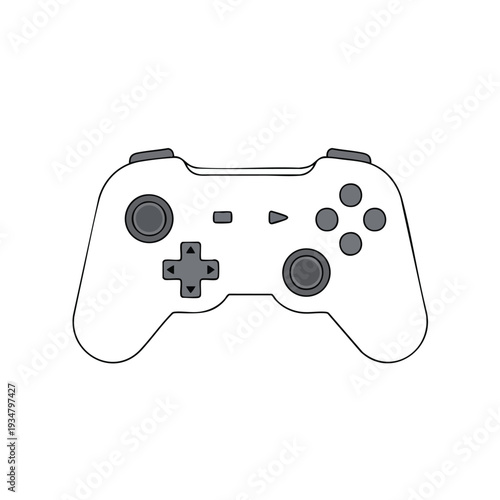 Simple Line Illustration of a Game Controller