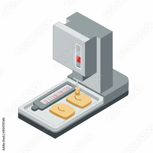 Isometric Modern Cookie Dough Depositor Machine Production Line Equipment
