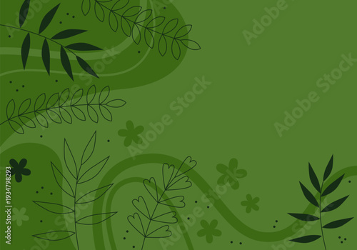 Cover design element. Vector background with plants on a spring theme