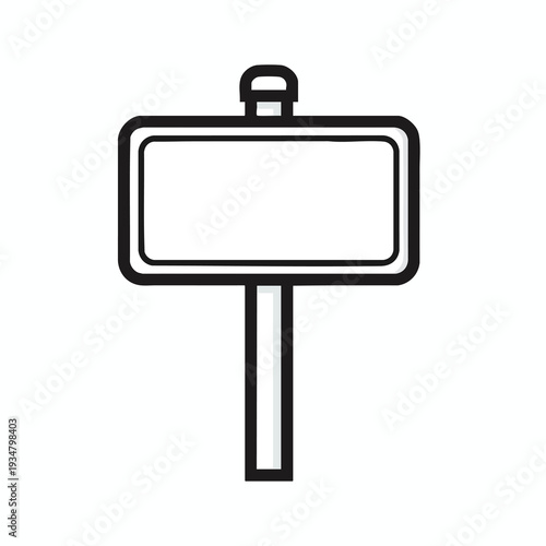 Minimalist Signpost Icon for Navigation or Directions in Graphic Design