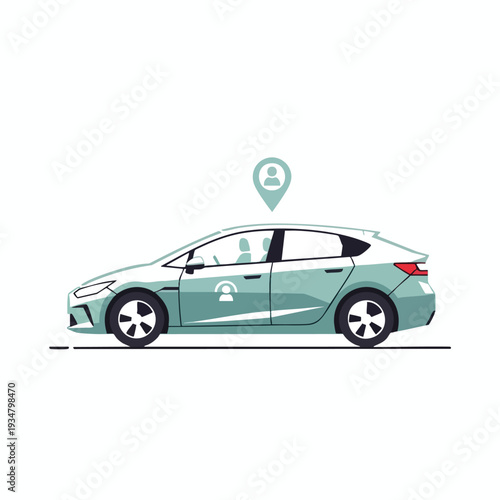 Modern Sedan Car with GPS Navigation System for Urban Travel