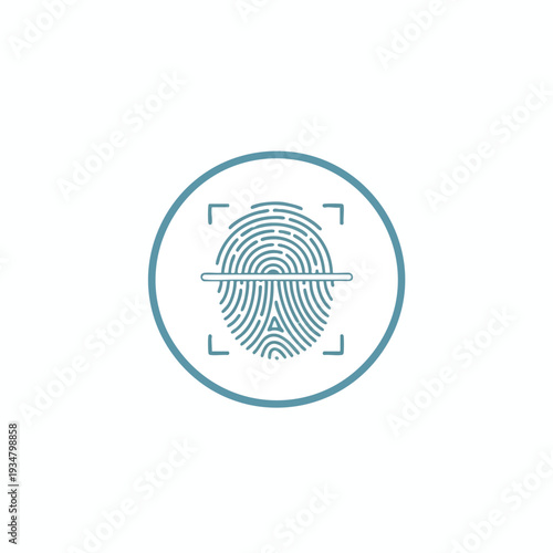 Close up of a Fingerprint Scan Using Biometric Technology for Security and Identification