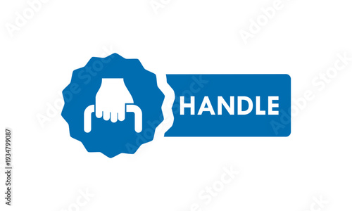 Handle with care design logo illustration